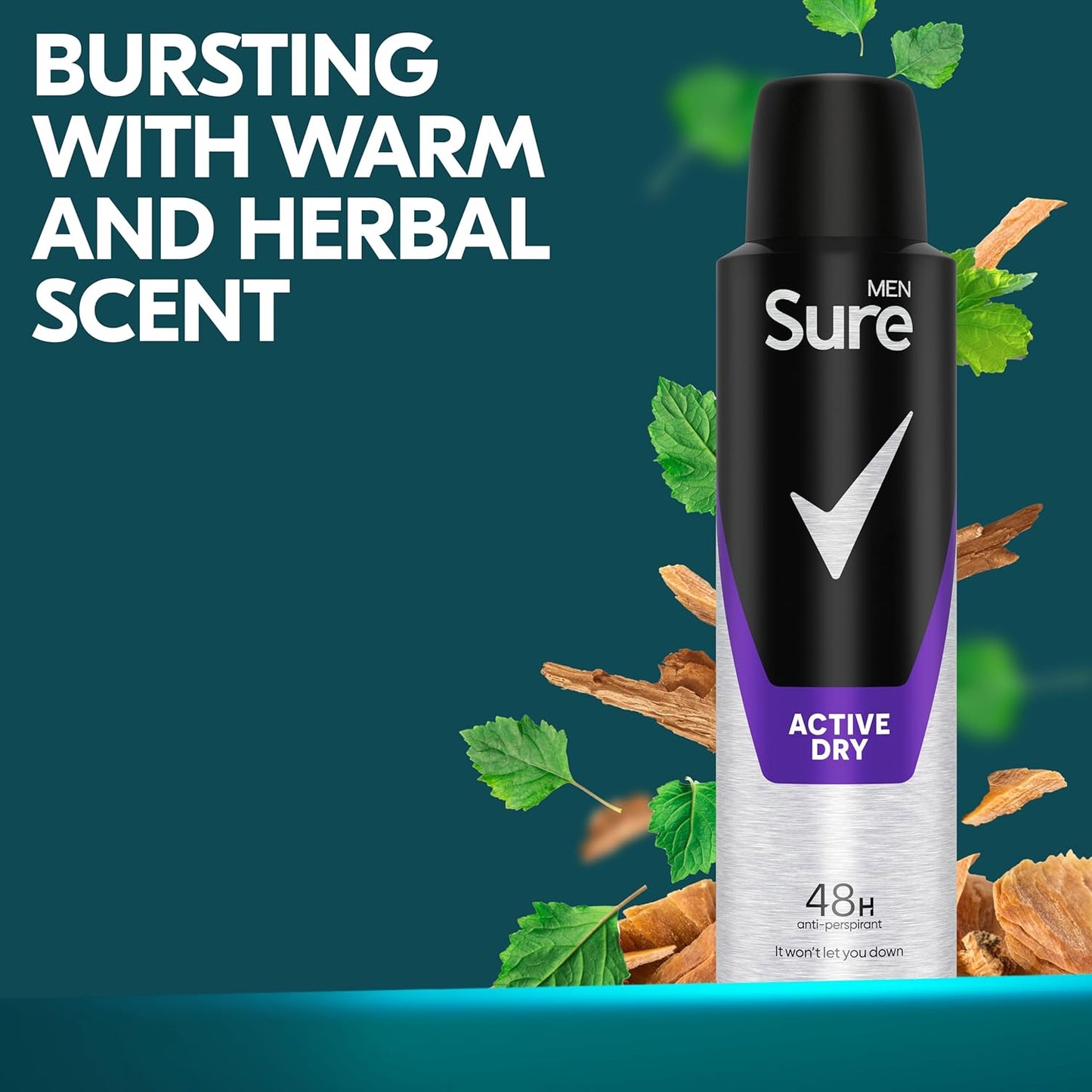 Sure Men Active Dry Anti-perspirant Deodorant Aerosol 48h protection anti-perspirant deodorant spray for effective sweat and odour protection 6x 150 ml
