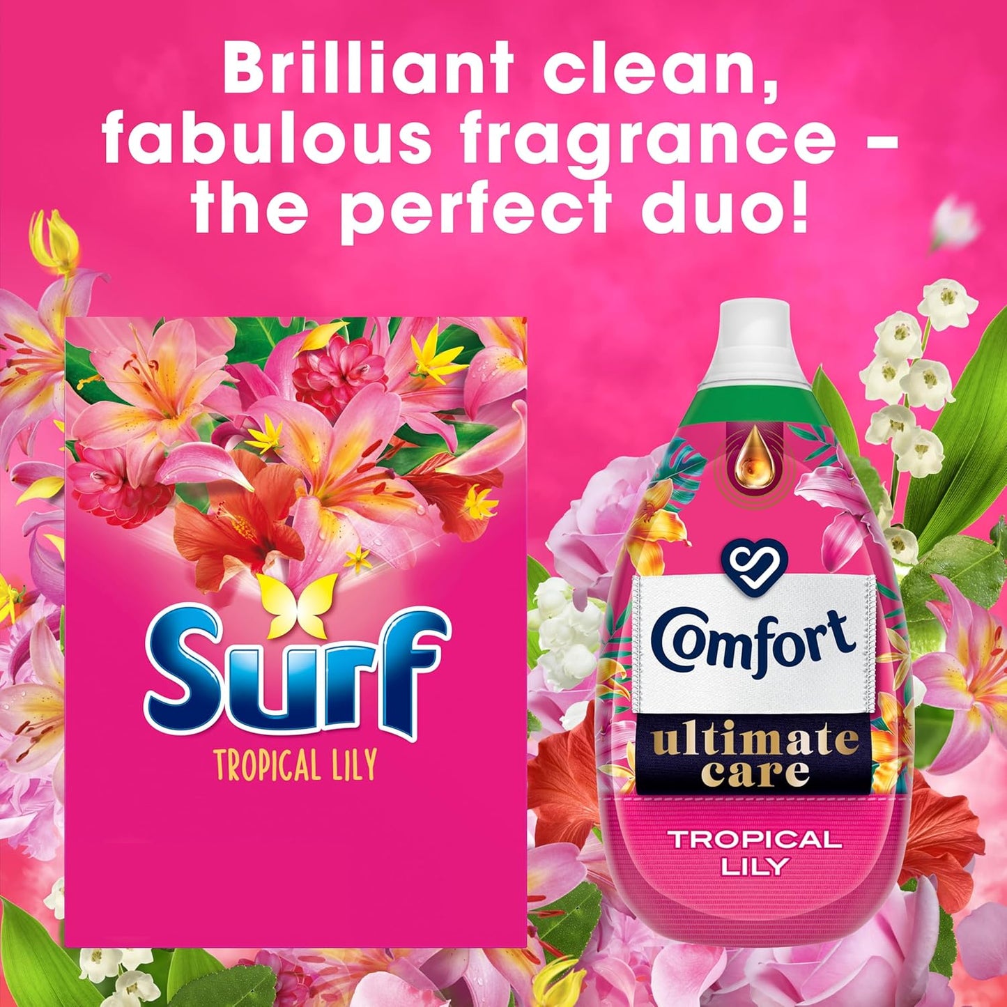 Surf Tropical Lily Washing Powder joy-infused fragrance with natural essential oil lasting up to 12 hours in wear for brilliantly clean laundry every time 130 washes 6.5 kg